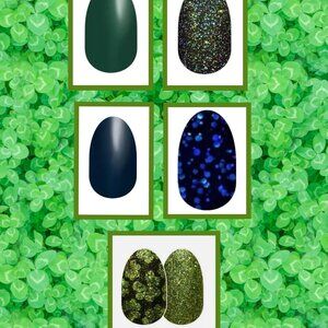 Deep Green (St Patty’s) & Navy Bundle-(x5 Sets) Nail Polish Strips